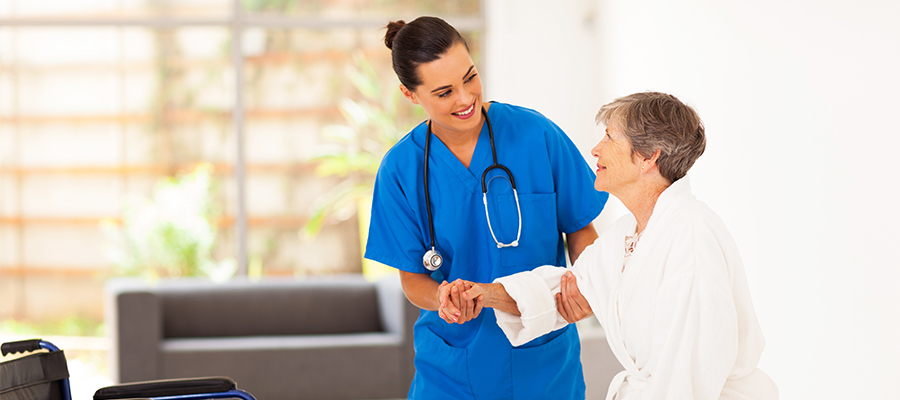 nursing job helping elderly women